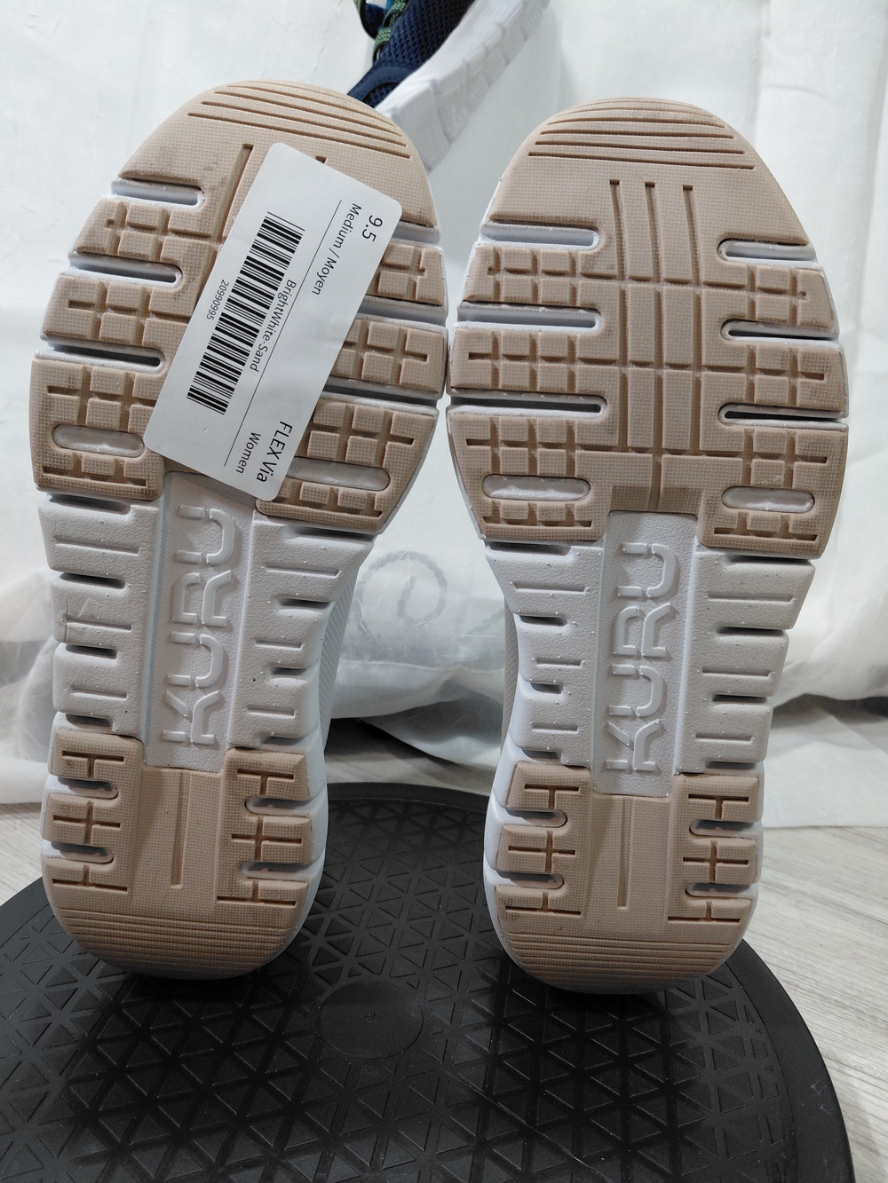 NEW KURU Womens Flex,Bright White & Sand Athletic Sneakers SIZE 9.5 - Picture 10 of 11